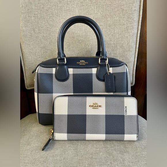 Coach Handbags - NWT！❤️COACH MINI BENNETT SATCHEL BAG WITH BUFFALO PLAID PRINT（F66930）AND WALLET